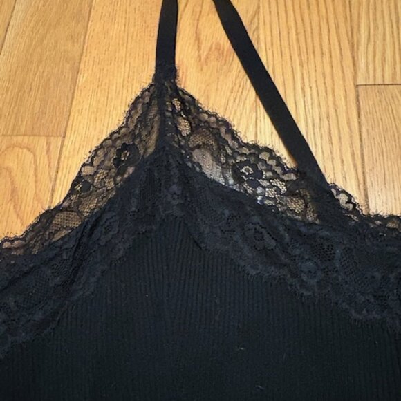 Anthropologie Asymmetrical Black Camisole, w/ Lace, Sz M, NWT - Picture 5 of 5